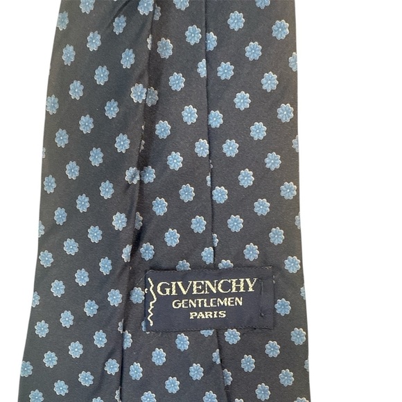 Givenchy Gentlemen Paris‎ 100% silk tie navy Geometric designer - Picture 5 of 8